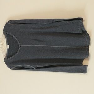 Poetry Fashion UK Blue Striped Hemp Organic Cotton Blend Top Size US 10